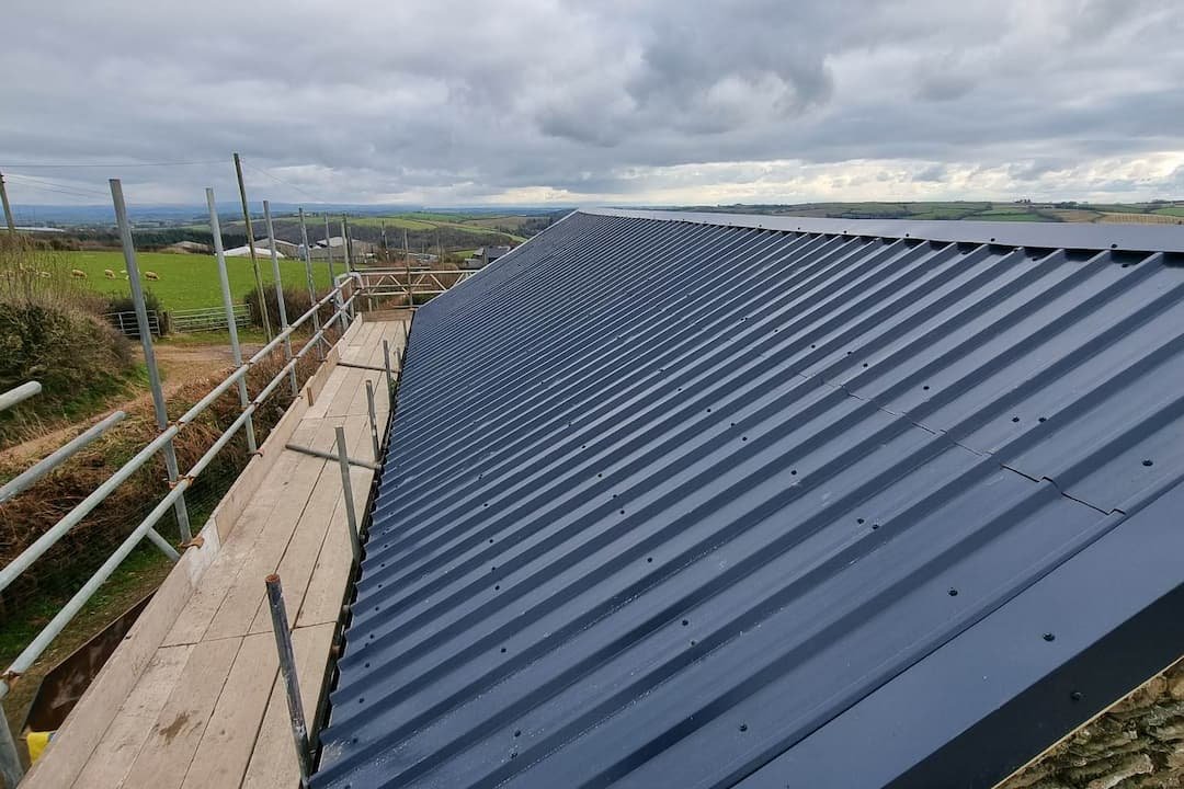 Metal roof on an agricultural building