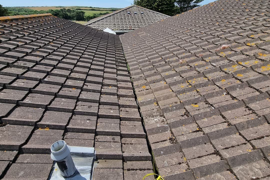 Pitched roof before re-roofing